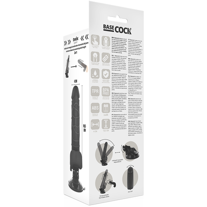 BASECOCK - VIBRADOR DE CONTROL REMOTO NATURAL REALISTA 18.5 CM -Ø- 4CM