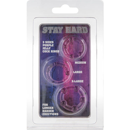 SEVEN CREATIONS - CONJUNTO DE TRES ANILLOS PARA PENE LILA