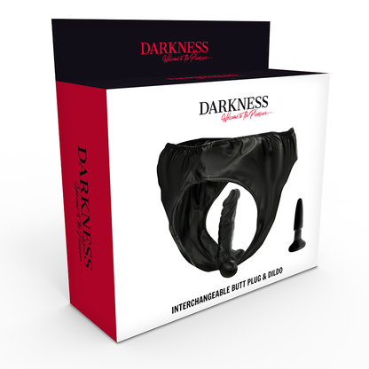 DARKNESS - PANTS WITH INTERCHANGEABLE PLUG AND VIBRATOR