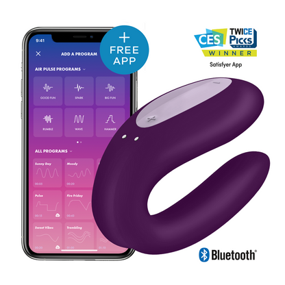 SATISFYER - DOUBLE JOY WITH APP MORADO