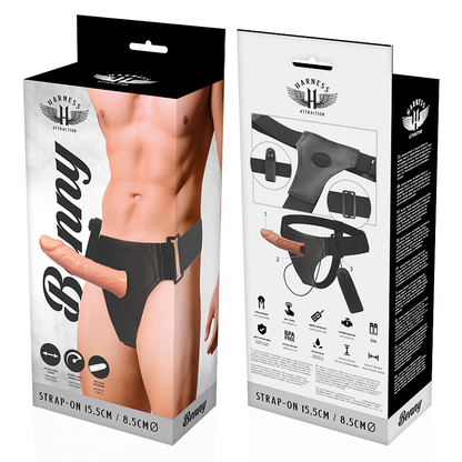 ARNÉS DE ATRACCIÓN - ARNESES HUECOS BENNY CON VIBRADOR 15 CM -O- 4.5 CM