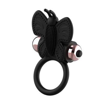COQUETTE CHIC DESIRE - BUTTERFLY RING WITH VIBRATOR BLACK/GOLD