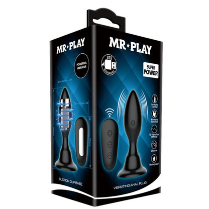 MR PLAY - BLACK ANAL PLUG WITH REMOTE CONTROL AND VIBRATION