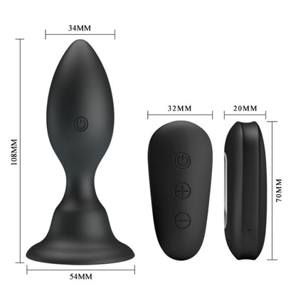 MR PLAY - BLACK ANAL PLUG WITH REMOTE CONTROL AND VIBRATION