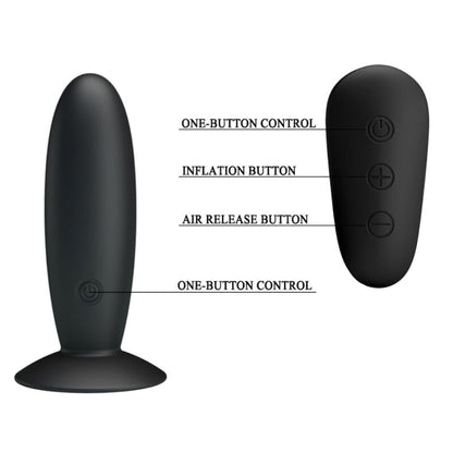 MR PLAY - BLACK ANAL PLUG WITH REMOTE CONTROL AND VIBRATION