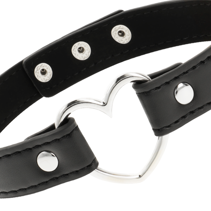 COQUETTE CHIC DESIRE - COLLAR DE CUERO VEGANO ACCESORIO DE CORAZÓN MUJER