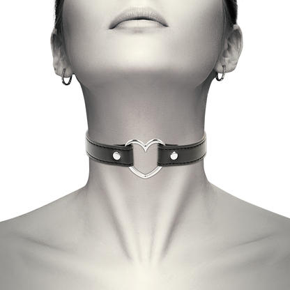 COQUETTE CHIC DESIRE - COLLAR DE CUERO VEGANO ACCESORIO DE CORAZÓN MUJER