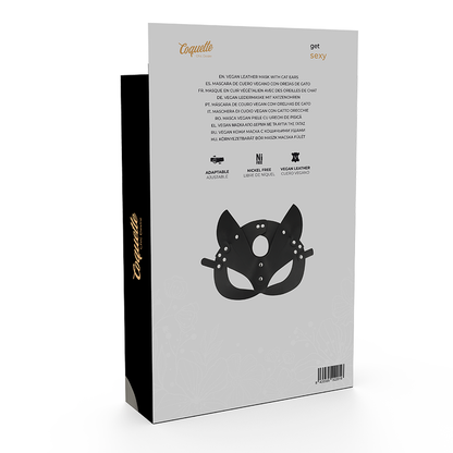 DESEO COQUETTE CHIC - MÁSCARA DE CUERO VEGANO CON OREJAS DE GATO