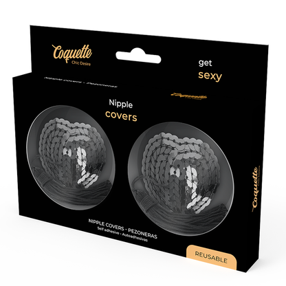 COQUETTE CHIC DESIRE - CUBREPEZONES CON LENTEJUELAS NEGRAS