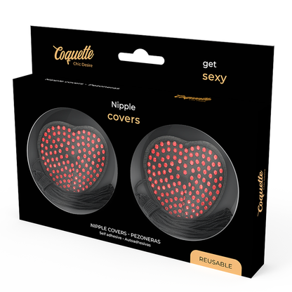 COQUETTE CHIC DESIRE - RED/BLACK TOE COVERS