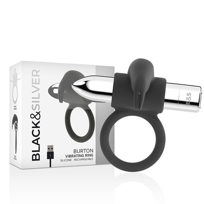 BLACK&SILVER - ANILLO RECARGABLE BURTON 10 MODOS DE VIBRACIÓN