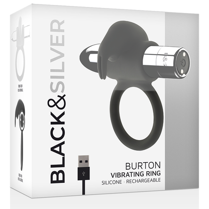 BLACK&SILVER - ANILLO RECARGABLE BURTON 10 MODOS DE VIBRACIÓN