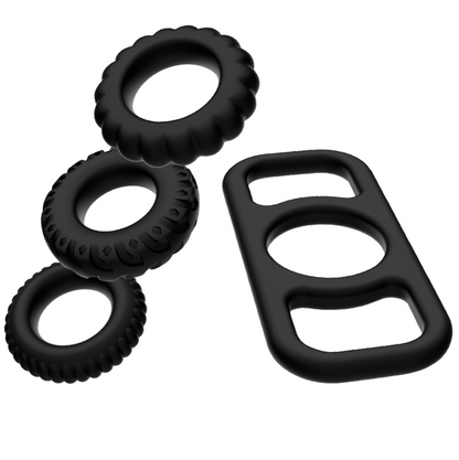 ADDICTED TOYS - 4-PEAK COCK RING SET