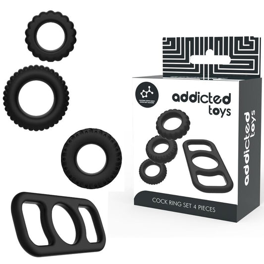 ADDICTED TOYS - 4-PEAK COCK RING SET