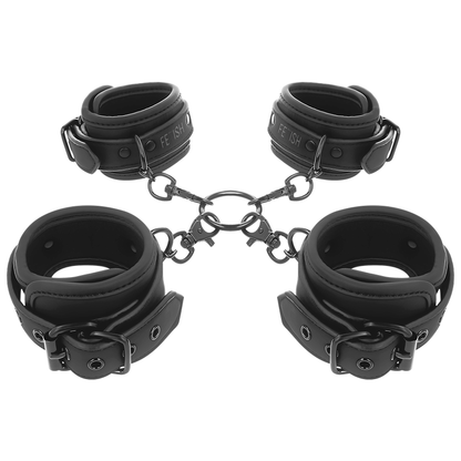 FETISH SUBMISSIVE - NOPRENE LINING HAND AND ANKLE HANDCUFFS SET