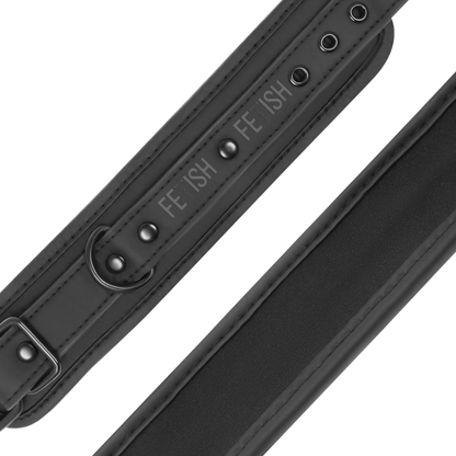 FETISH SUBMISSIVE - VEGAN LEATHER COLLAR AND HANDCUFFS WITH NOPRENE LINING