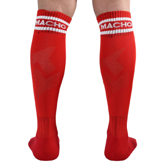 MACHO - MEIAS ALTAS TAMANHO ÚNICO VERMELHO