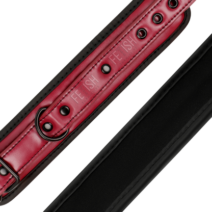 FETISH SUBMISSIVE DARK ROOM - GRILLETES DE TOBILLO DE CUERO VEGANO CON FORRO DE NEOPRENO