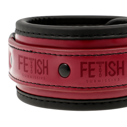 FETISH SUBMISSIVE DARK ROOM - GRILLETES DE TOBILLO DE CUERO VEGANO CON FORRO DE NEOPRENO