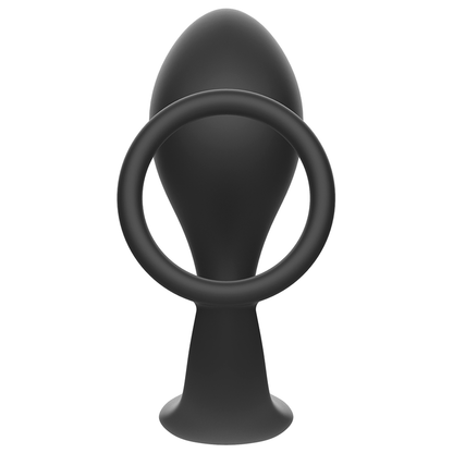 ADDICTED TOYS - BLACK SILICONE BUTT PLUG WITH RING