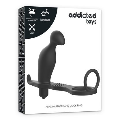 ADDICTED TOYS - ANAL PLUG - WITH BLACK SILICONE RING 12 CM